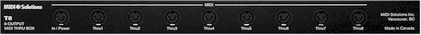MIDI SOLUTIONS T8 8 WAY MIDI THROUGH BOX