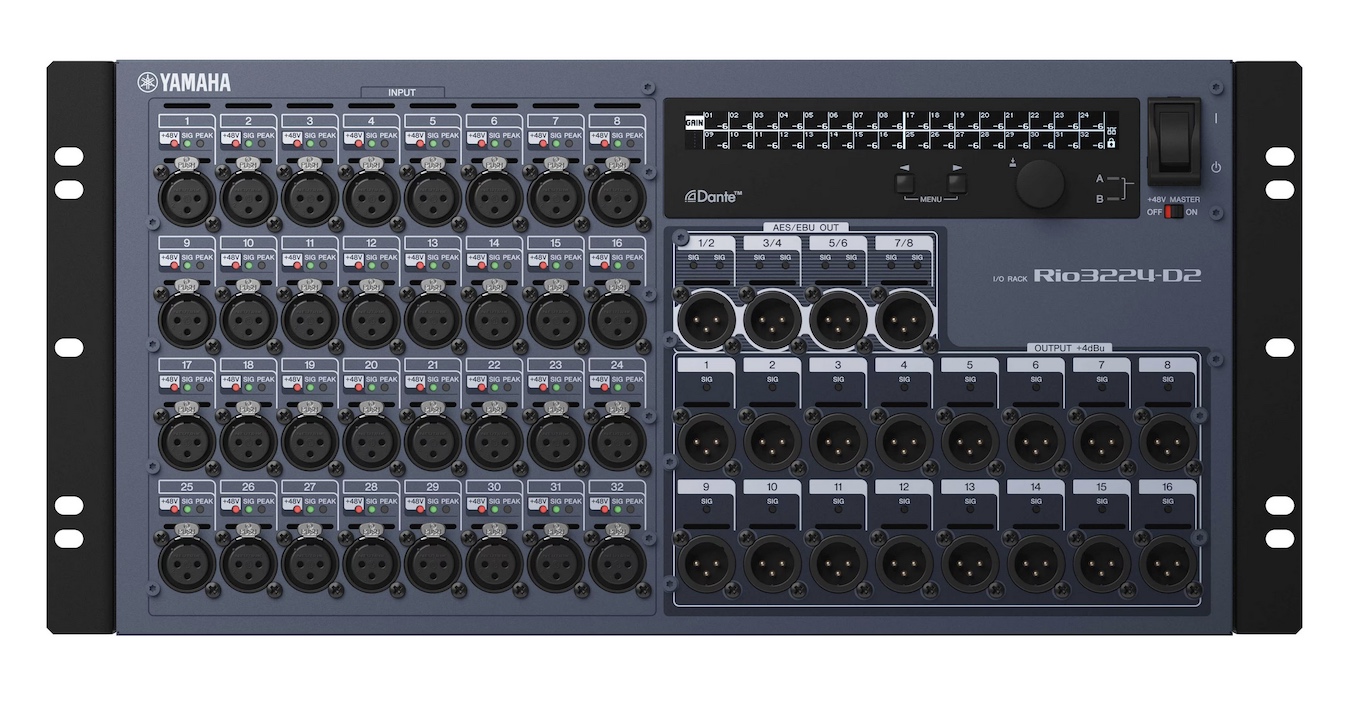 YAMAHA RIO3224-D2 32 INPUT 16 OUTPUT & 4 AES OUT STAGE BOX