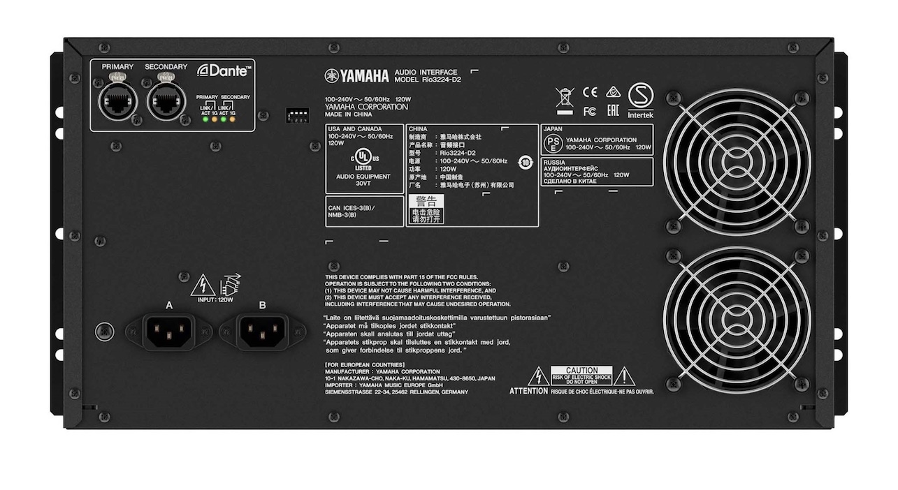 YAMAHA RIO3224-D2 32 INPUT 16 OUTPUT & 4 AES OUT STAGE BOX