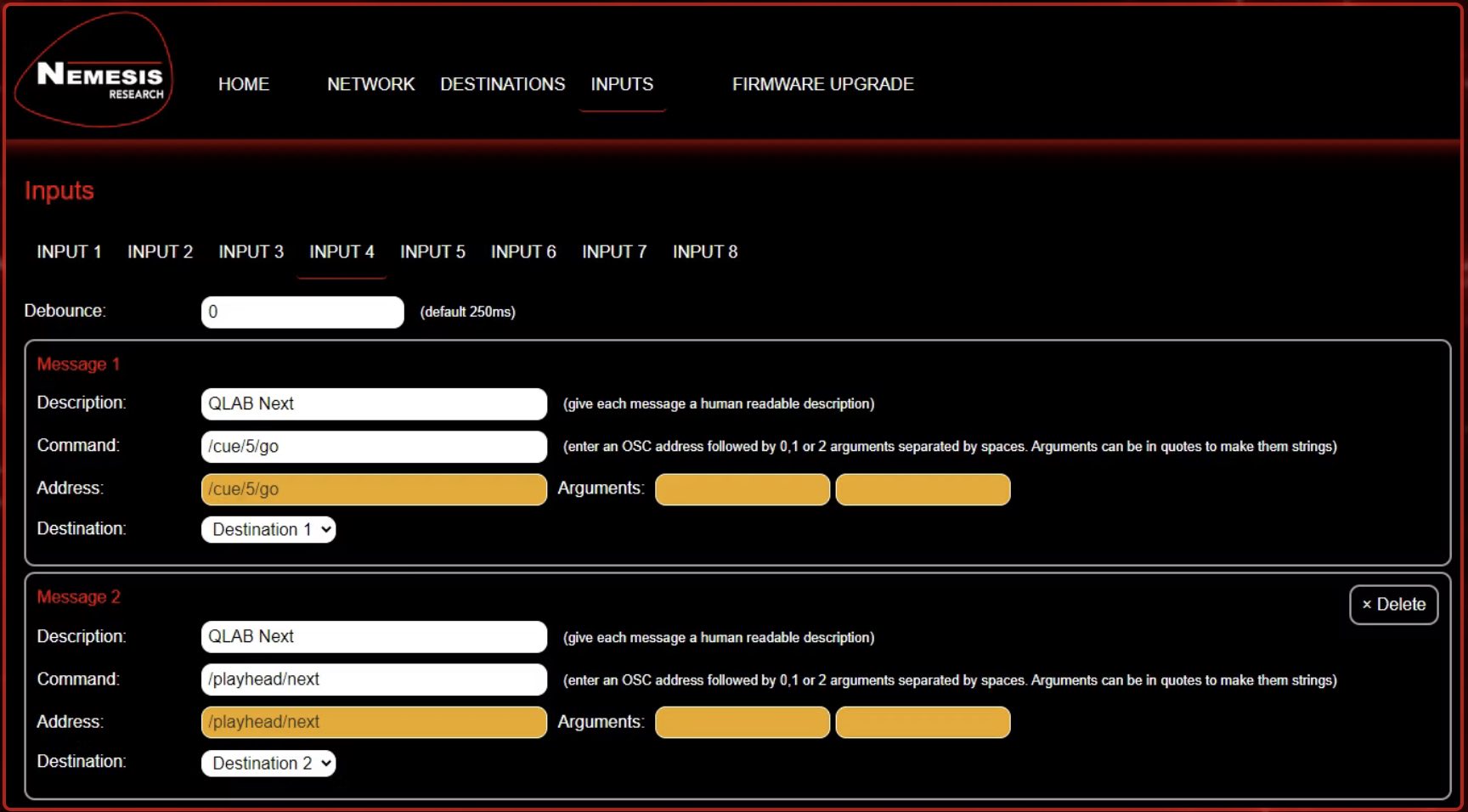 NEMESIS OSCA-I8 8 CHANNEL OSC GPI INPUT