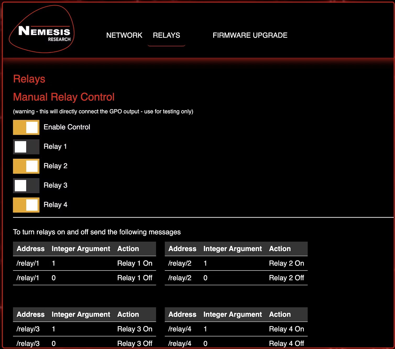 NEMESIS OSCA O4 4 CH OSC GPO OUTPUT