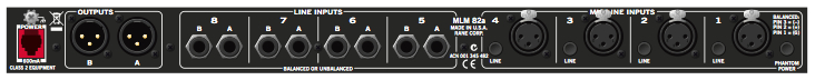 RANE MLM82A 8CH MIXER 4 x MIC/4 x STEREO LINE