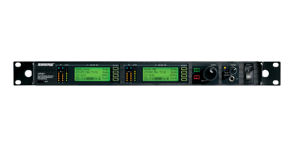 SHURE UR4D+ K4E 606-666 DUAL CHANNEL UHF-R RX