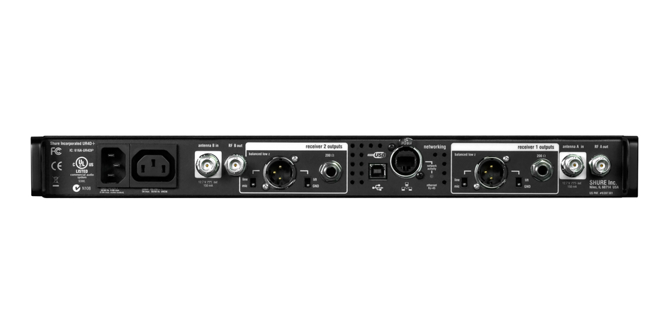 SHURE UR4D+ K4E 606-666 DUAL CHANNEL UHF-R RX