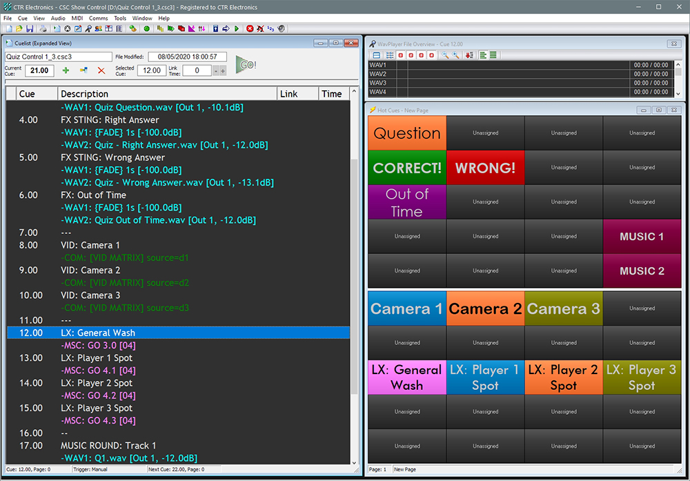 CTR ELECTRONICS CSC SHOW CONTROL SOFTWARE V3.4x FREE TRIAL VERSION